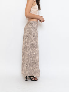 LOVERS AND FRIENDS x Nude Cheetah Satin Skirt (XS-M)