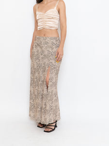 LOVERS AND FRIENDS x Nude Cheetah Satin Skirt (XS-M)