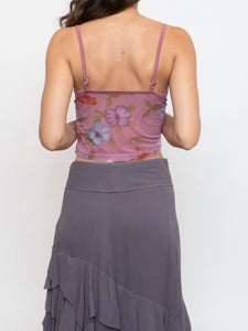 Modern x Pink Floral Mesh & Lace Tank (XS, S)