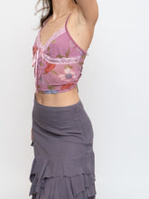 Load image into Gallery viewer, Modern x Pink Floral Mesh &amp; Lace Tank (XS, S)