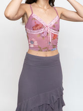 Load image into Gallery viewer, Modern x Pink Floral Mesh &amp; Lace Tank (XS, S)