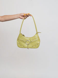 Vintage x Lime Green Studded Purse