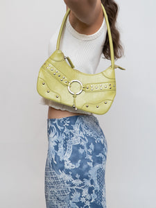 Vintage x Lime Green Studded Purse