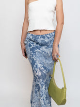 Load image into Gallery viewer, Vintage x Blue Paisley Lined Maxi Skirt (XS-M)