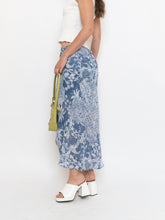 Load image into Gallery viewer, Vintage x Blue Paisley Lined Maxi Skirt (XS-M)