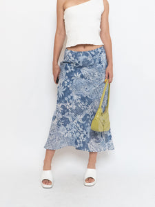 Vintage x Blue Paisley Lined Maxi Skirt (XS-M)