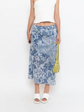 Load image into Gallery viewer, Vintage x Blue Paisley Lined Maxi Skirt (XS-M)