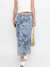 Load image into Gallery viewer, Vintage x Blue Paisley Lined Maxi Skirt (XS-M)