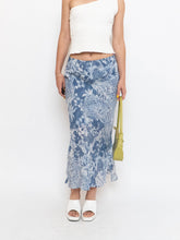 Load image into Gallery viewer, Vintage x Blue Paisley Lined Maxi Skirt (XS-M)