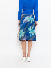 Load image into Gallery viewer, Vintage x Made in Canada x Abstract Teal, Blue Floral Skirt (M, L)