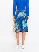 Load image into Gallery viewer, Vintage x Made in Canada x Abstract Teal, Blue Floral Skirt (M, L)