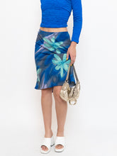 Load image into Gallery viewer, Vintage x Made in Canada x Abstract Teal, Blue Floral Skirt (M, L)