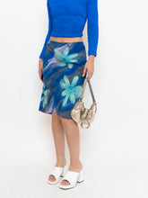 Load image into Gallery viewer, Vintage x Made in Canada x Abstract Teal, Blue Floral Skirt (M, L)