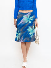 Load image into Gallery viewer, Vintage x Made in Canada x Abstract Teal, Blue Floral Skirt (M, L)