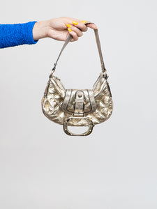 Vintage x GUESS Champagne Buckled Purse