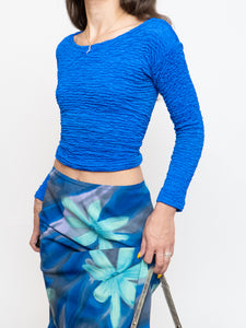 Blue Scrunch Longsleeve Top