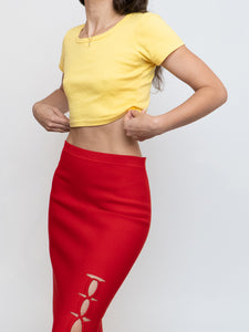 Vintage x Made in Canada x Yellow Crop Tee (XS, S)