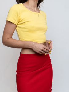 Vintage x Made in Canada x Yellow Crop Tee (XS, S)
