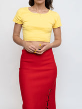 Load image into Gallery viewer, Vintage x Made in Canada x Yellow Crop Tee (XS, S)