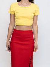 Load image into Gallery viewer, Vintage x Made in Canada x Yellow Crop Tee (XS, S)