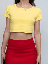 Load image into Gallery viewer, Vintage x Made in Canada x Yellow Crop Tee (XS, S)