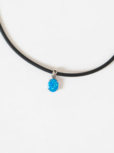 Vintage x Black Irridescent Blue Gem Choker