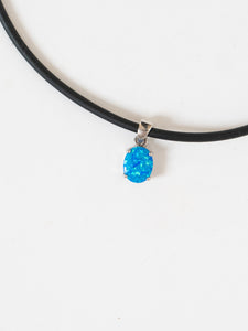 Vintage x Black Irridescent Blue Gem Choker