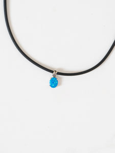 Vintage x Black Irridescent Blue Gem Choker