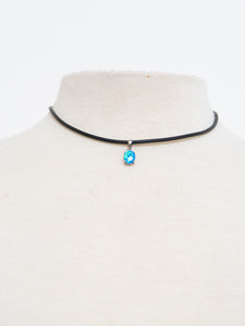 Vintage x Black Irridescent Blue Gem Choker