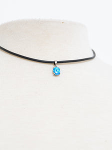 Vintage x Black Irridescent Blue Gem Choker