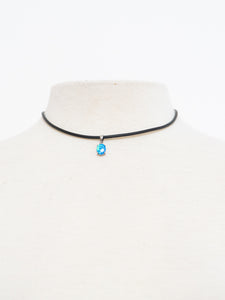 Vintage x Black Irridescent Blue Gem Choker