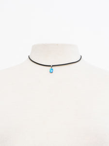 Vintage x Black Irridescent Blue Gem Choker