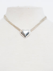Vintage x Silver Heart Multi-chain Choker