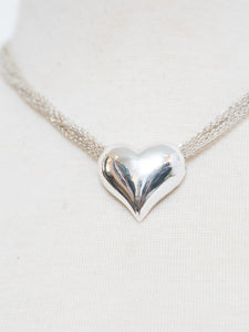 Vintage x Silver Heart Multi-chain Choker