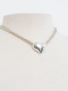 Vintage x Silver Heart Multi-chain Choker