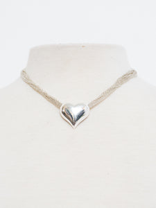 Vintage x Silver Heart Multi-chain Choker