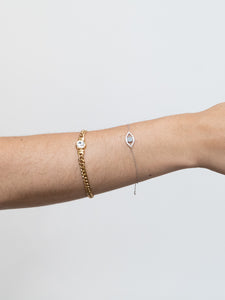 Vintage x Thick Gold Circle Rhinestone Bracelet