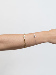 Vintage x Thick Gold Circle Rhinestone Bracelet