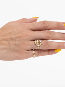 Vintage x 10K GOLD Ruby Red Snake Ring