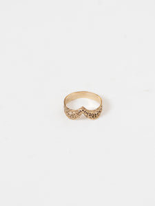 Vintage x 10K GOLD Textured Triangle Ring