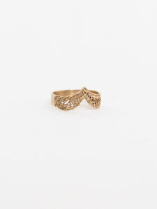 Vintage x 10K GOLD Textured Triangle Ring