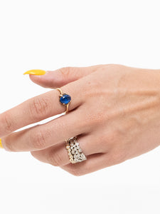 Vintage x 10K GOLD Royal Blue Gem Ring