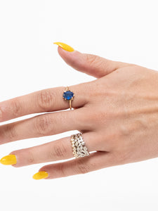 Vintage x 10K GOLD Royal Blue Gem Ring