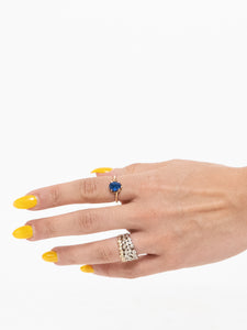 Vintage x 10K GOLD Royal Blue Gem Ring