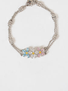 Vintage x Silver Chain Daisy Bracelet
