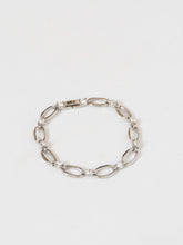 Load image into Gallery viewer, Vintage x Silver Rhinestone Oval Chain Bracelet