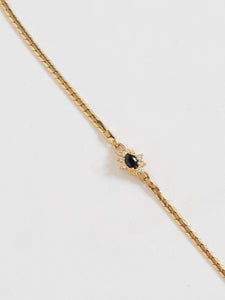 Vintage x Gold Plated Black Rhinestone Bracelet