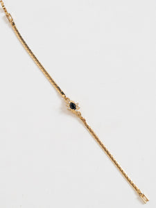 Vintage x Gold Plated Black Rhinestone Bracelet
