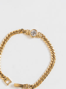 Vintage x Thick Gold Circle Rhinestone Bracelet