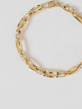 Load image into Gallery viewer, Vintage x Gold Rectangle Rhinestone Bracelet